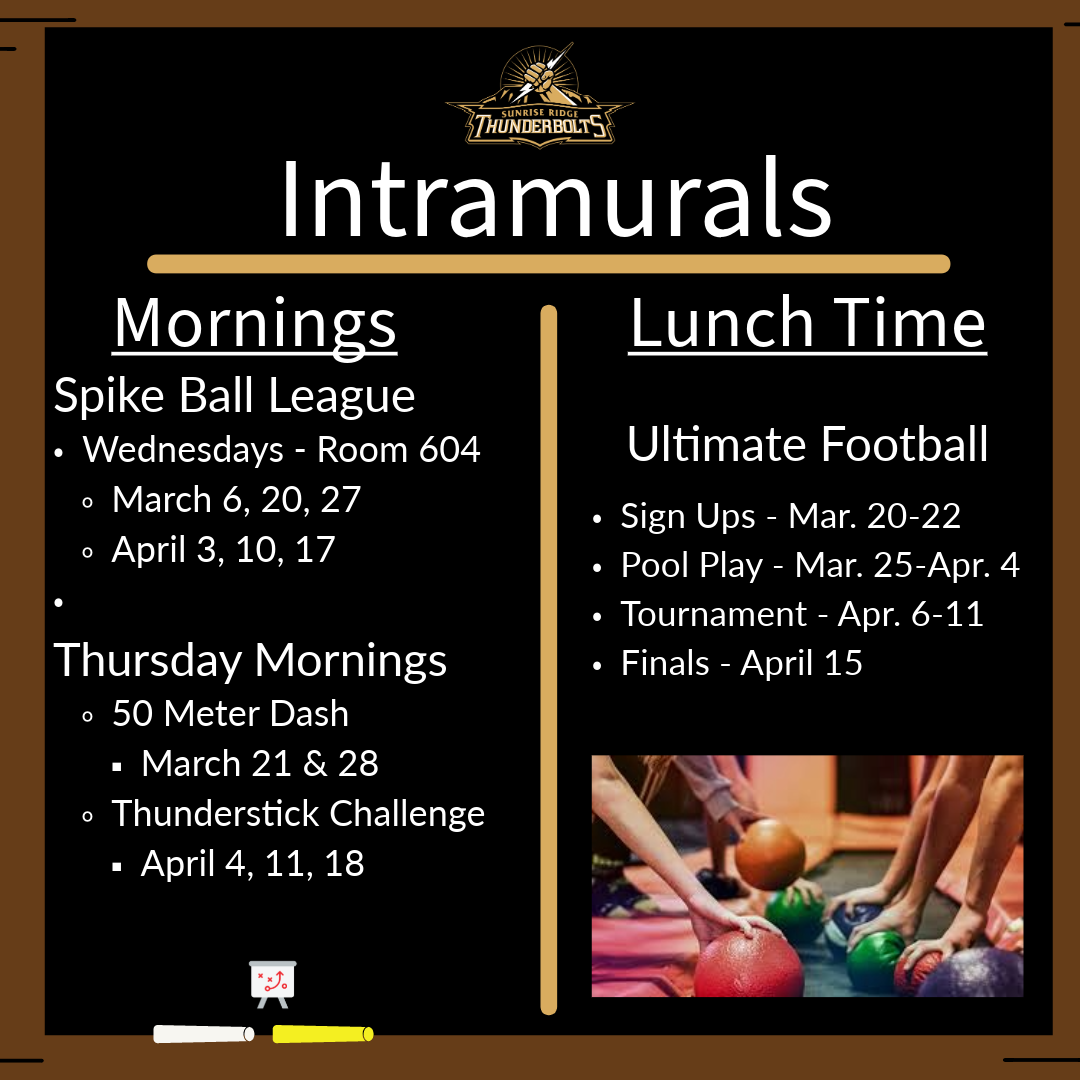 Schedule for Intramurals in the fall