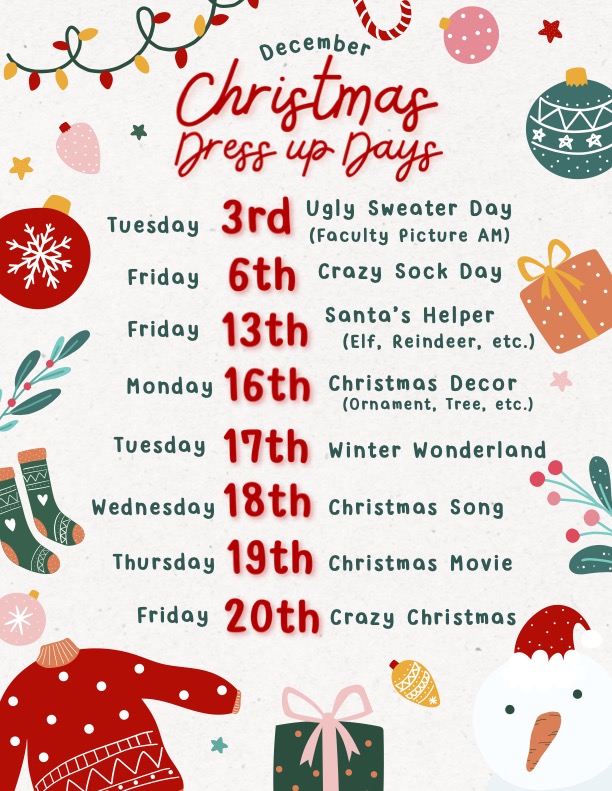 Dress Up Days for December