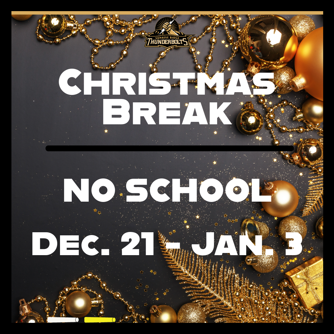 No School Dec 21- Jan. 3