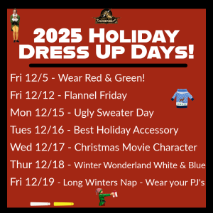 Holiday dress up schedule